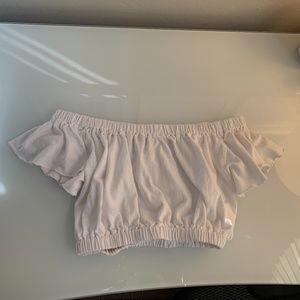 Urban Outfitters White Off the Shoulder Crop Top